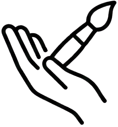 Hand with brush icon